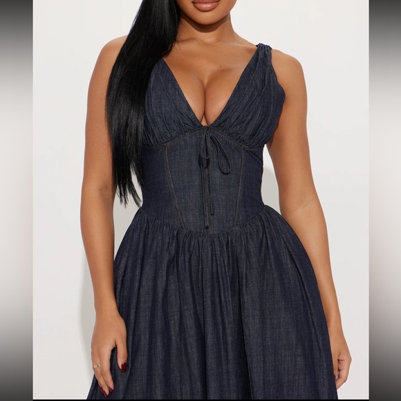 Dora Denim Maxi Dress - Picture 1 of 3